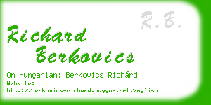 richard berkovics business card
